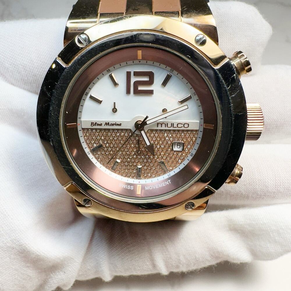 MULCO Blue Marine Chronograph Brown and Gold-tone Dial Uisex Watch